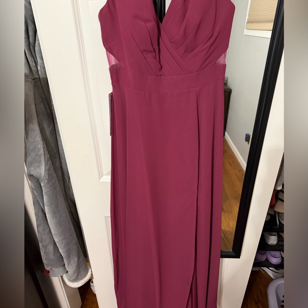 Azazie V-Neck Plum Dress